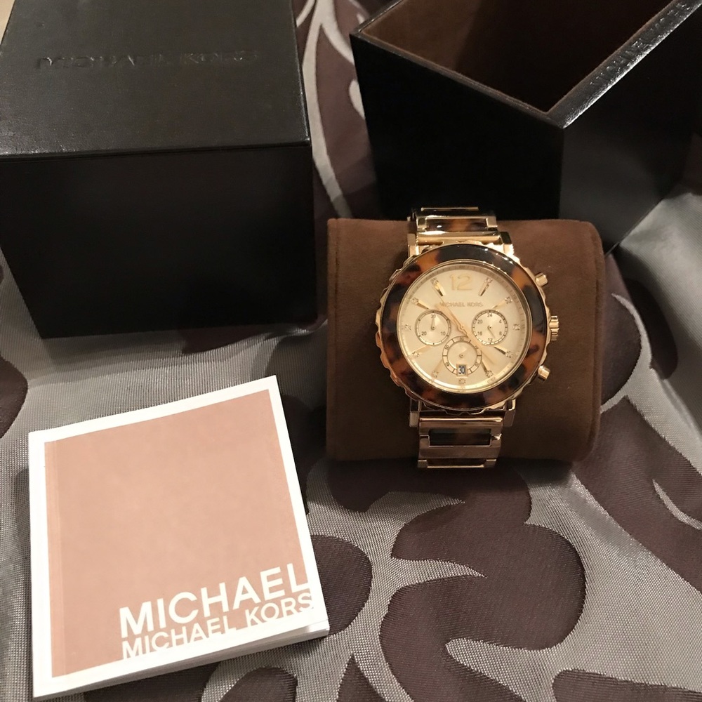 Michael Kors tortoise and gold